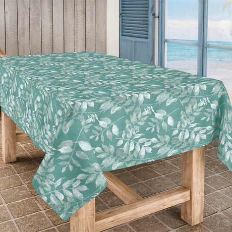 Foppa – Akrylduk med blader i vakre blåtoner, 160 cm