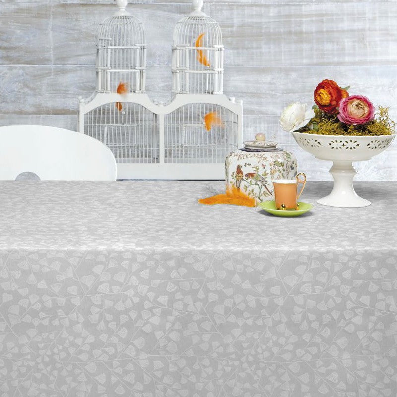 Bonard hvit, jacquardvevd akrylduk, 160 cm bred