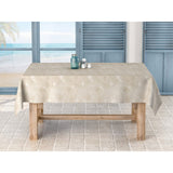 Frida Lino beige, jacquardvevd akrylduk med bregner, 140 cm bred