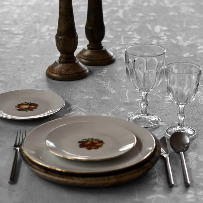 Lorrain grå, jacquardvevd akrylduk, 160 cm bred