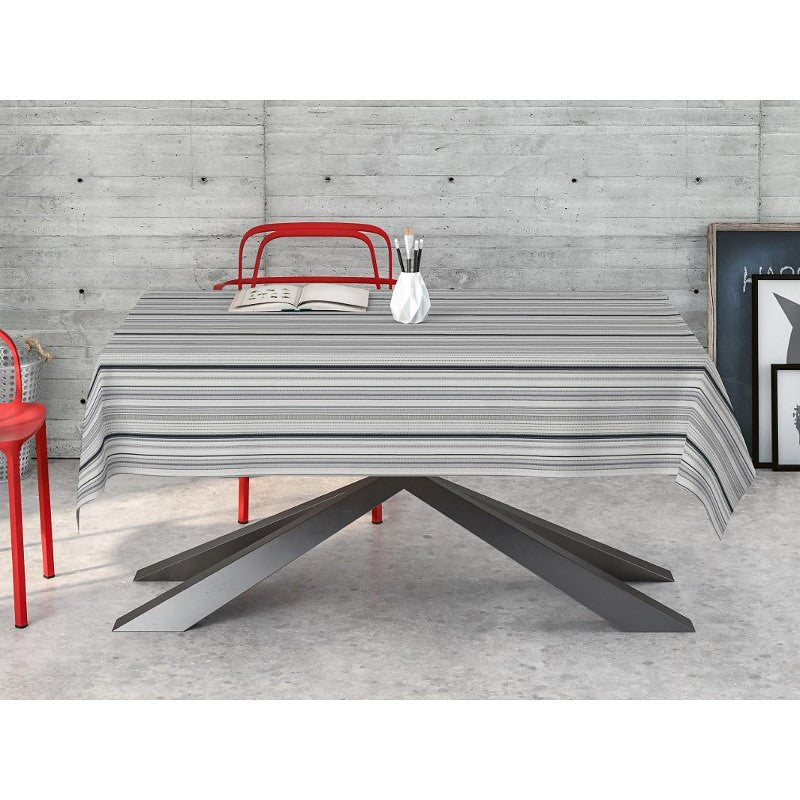 Jasper Johns, akrylduk med striper i gråtoner, 160 cm bred