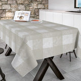 Millet Blanco - Akrylduk Chrysanthemum i hvit/beige ruter