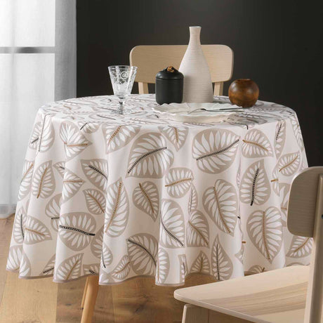 Alma Natural Ø 180 cm, rund duk med flekkavvisende behandling