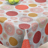 Alvares Terracotta - Akrylduk med flotte sirkelmotiver - 150 cm bred