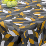 Amaya Grå - Akrylduk med flott bladmotiv - 155 cm bred