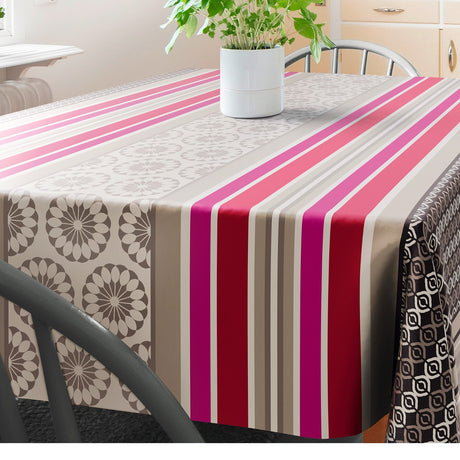 Amelle Taupe, voksduk med klassiske franske striper