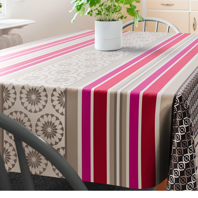 Amelle Taupe, voksduk med klassiske franske striper