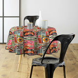 Americano - Rund voksduk med retro diner-look - miljø