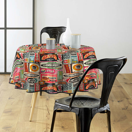Americano - Rund voksduk med retro diner-look - miljø