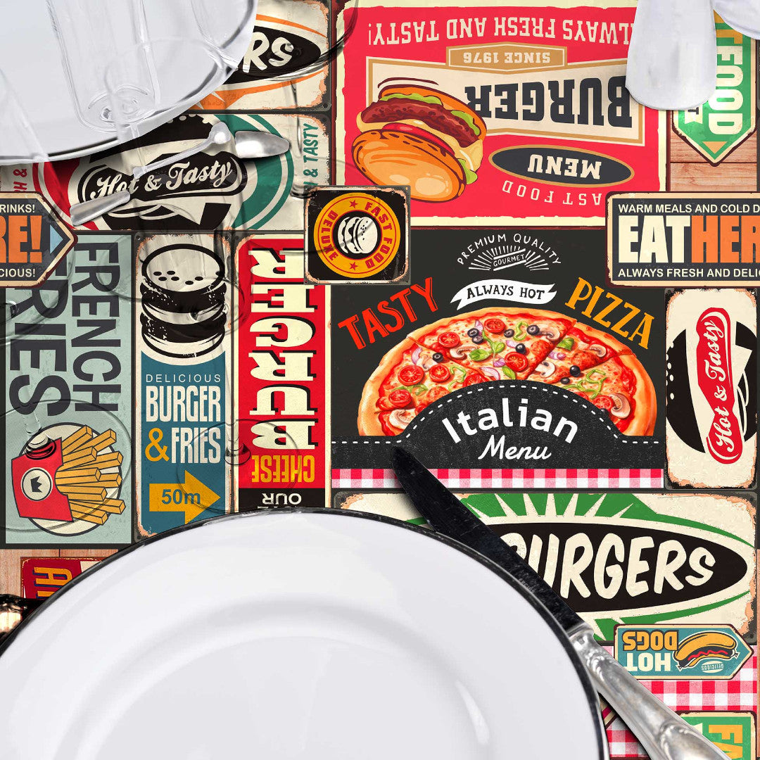 Americano – Voksduk med retro diner-vibber