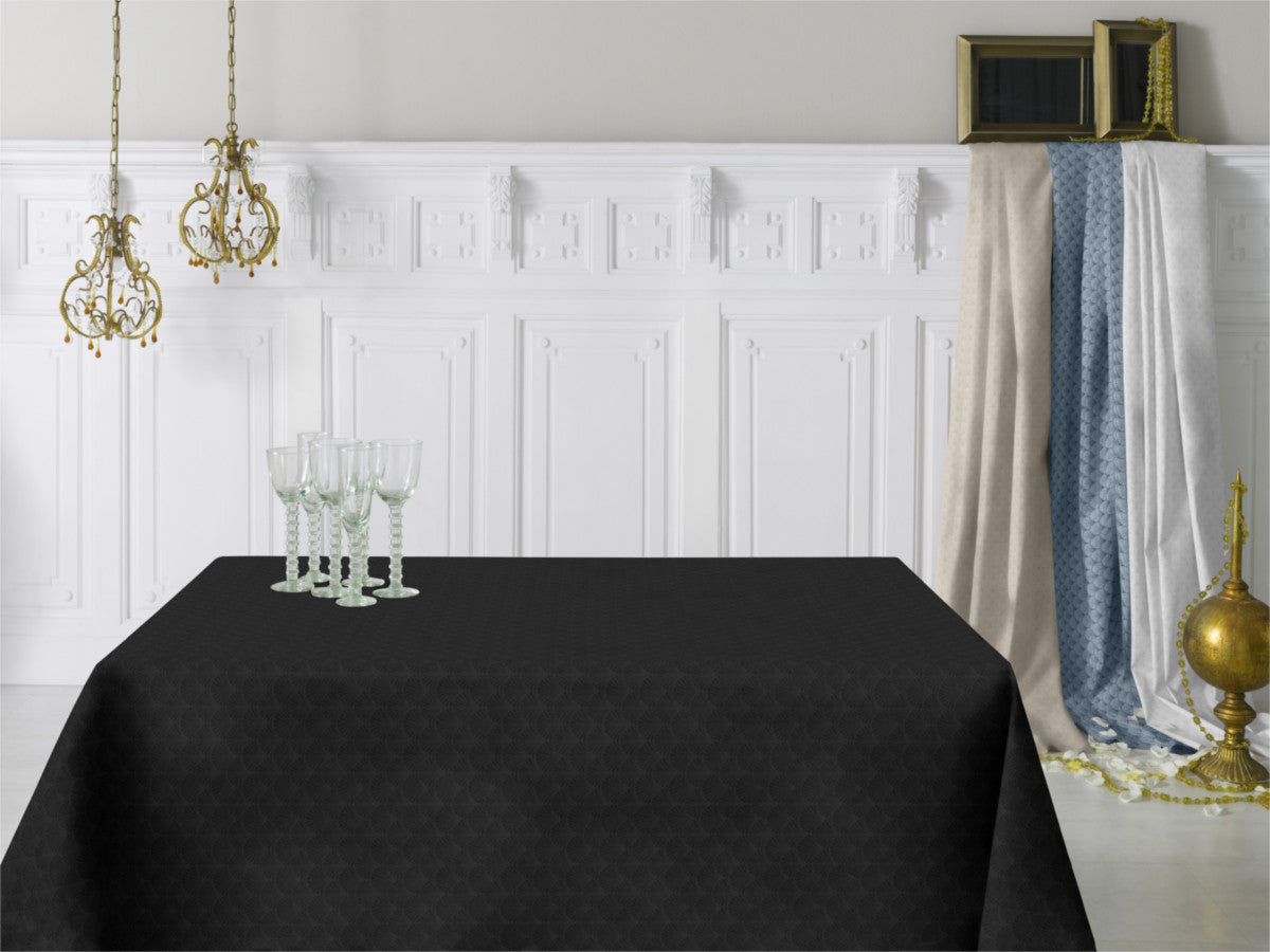 Amigoni Sort - Jacquardvevd akrylduk, 160 cm