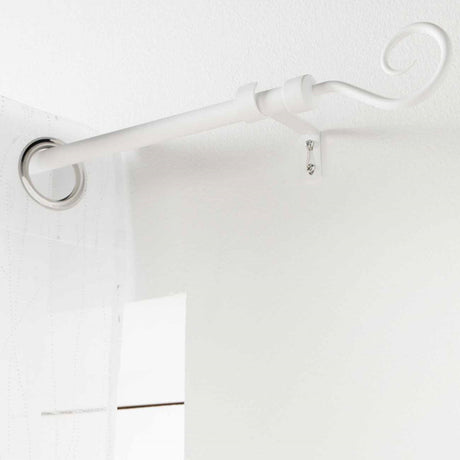 Arabesque Hvit – Justerbar gardinstang 120–210 cm, oppheng