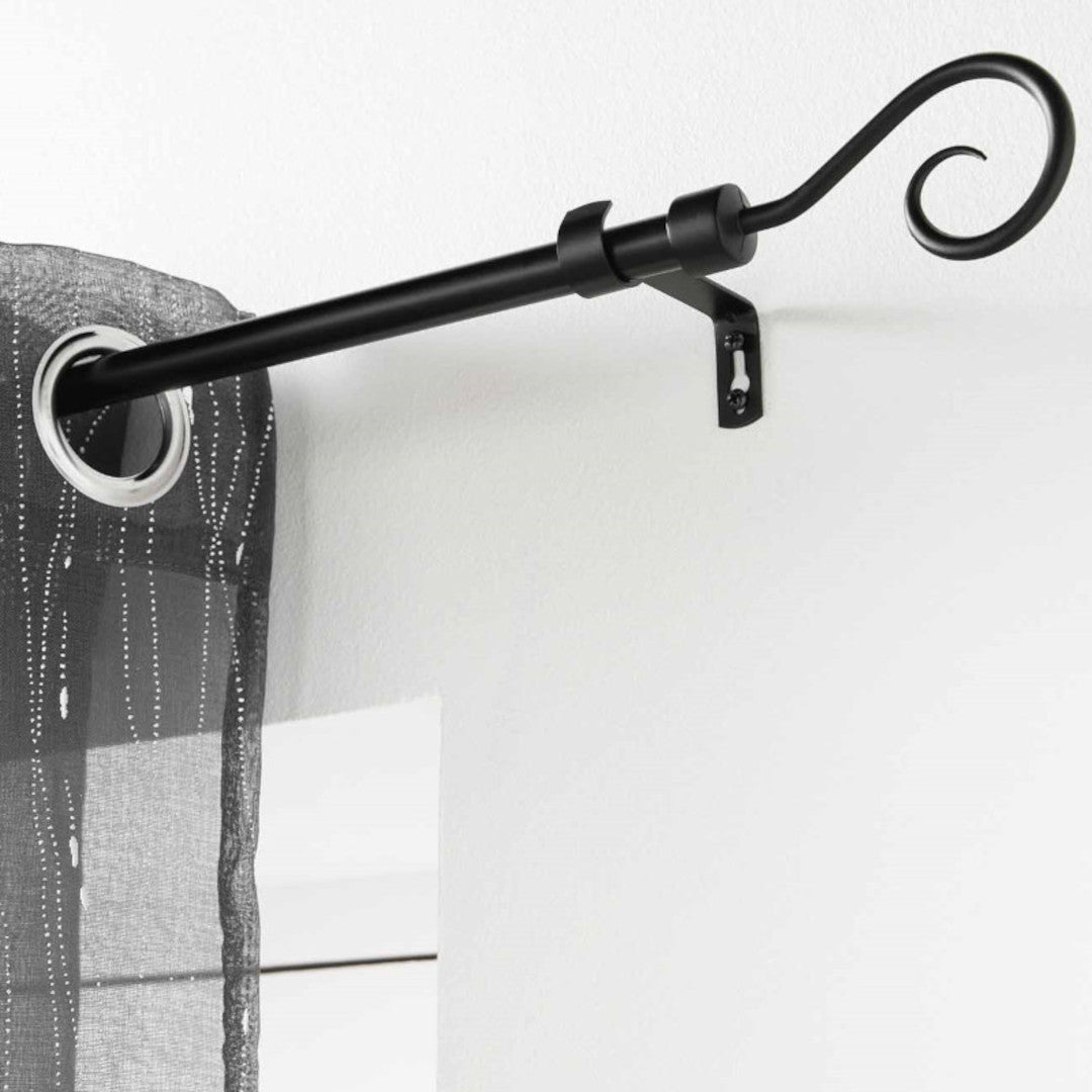 Arabesque Svart – Justerbar Gardinstang 120–210 cm