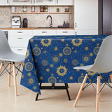 Astra Blå – Voksduk med stjernehimmel i gull, miljø