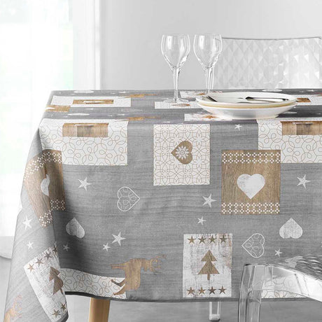 Augustin Grey – juleduk med flekkavvisende behandling, 150 x 240 cm