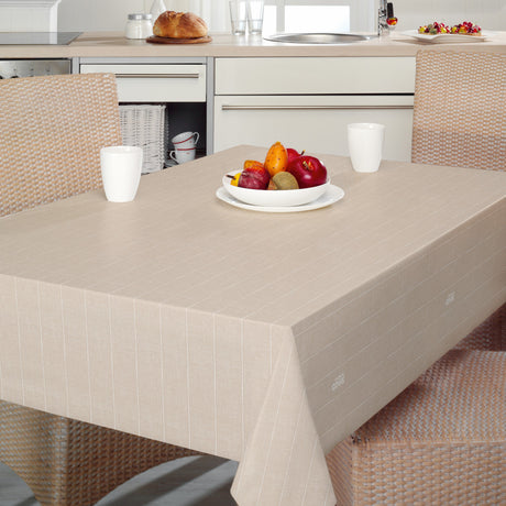 Balance Cake - 160 cm bred voksduk med stripet mønster i beige