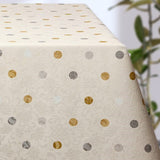 Barok Krem – Voksduk med prikker i gull og sølv
