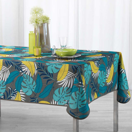 Beauty Jungle Khaki/Yellow – Bordduk med flekkavvisende behandling, 150 x 240 cm