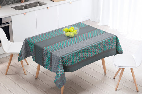 Belem Turkis - Akrylduk med flotte sirlige mønstre - 155 cm bred