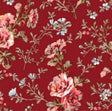 Betsy Rød - Akrylduk med flotte små blomster - 155 cm bred