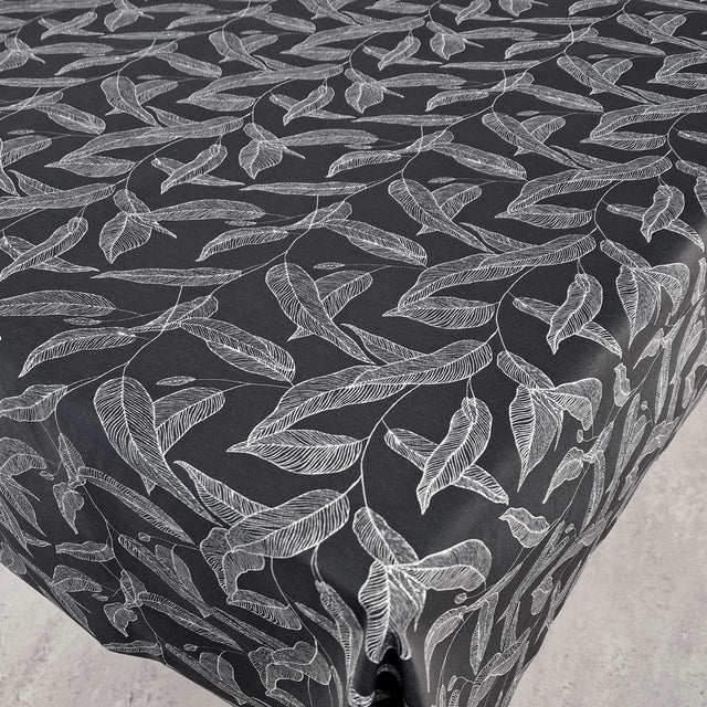 Bianca mørk blå - Akrylduk med hvite strekblader