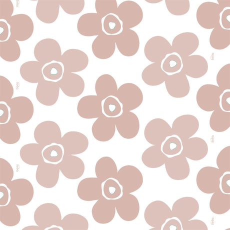 Big Flower Rosenwood - Lola voksduk med store blomster i beige