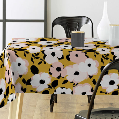 Big Flower Yellow – Voksduk med blomster