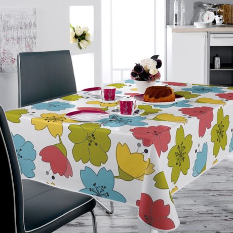 Lily Spring - voksduk med fargerike strekblomster