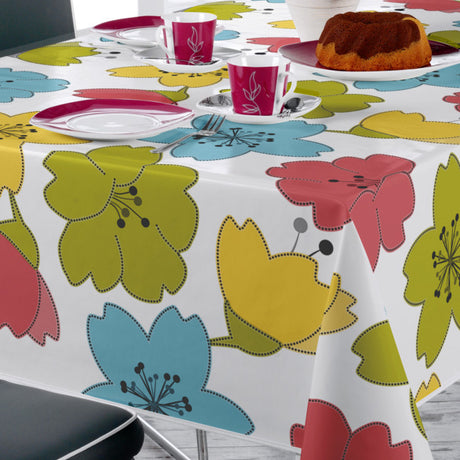 Lily Spring - voksduk med fargerike strekblomster