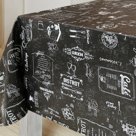 Bistro sort voksduk cafémiljø og lett preget overflate