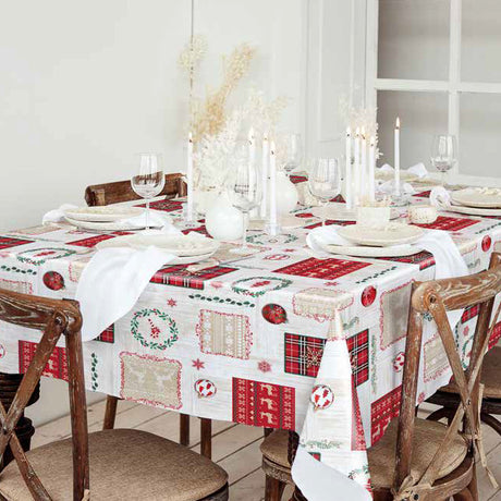 Bjelleklang – Koselig julevoksduk med hørstruktur