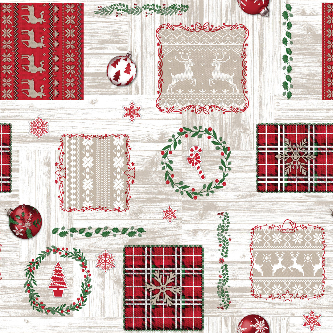 Bjelleklang – Koselig julevoksduk med hørstruktur