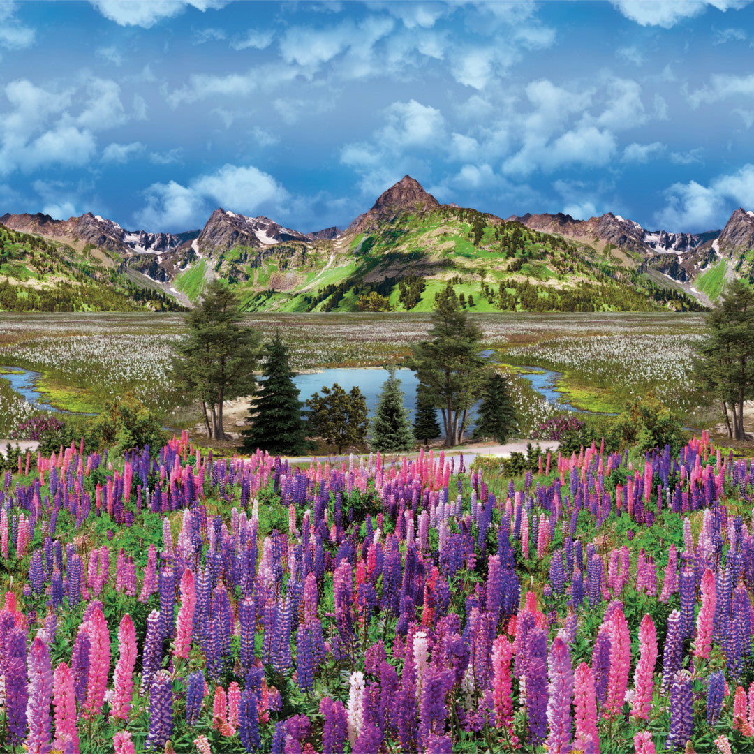 Bjergtinderne – voksduk med vakkert fjellandskap