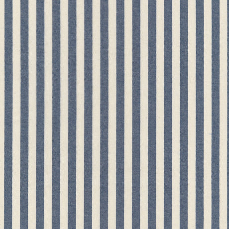 Blå Nordisk Stripe – Akrylduk i rustikk hørlook, mønster