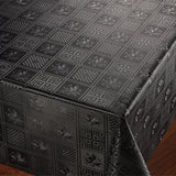 Sort voksduk med preget mønster