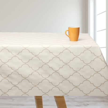 Myk Geometri – Voksduk i varm beige