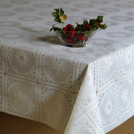 Blondevoksduk – rose med mer, hvit