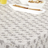 Bloom Maitake - 160 cm bred voksduk med blomster i grått og beige