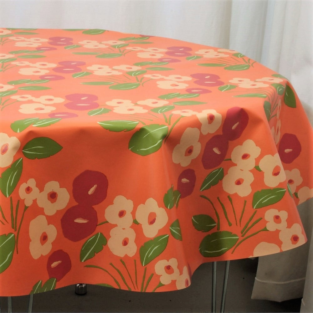 Rund Lola voksduk, Bloom Vivid Coral