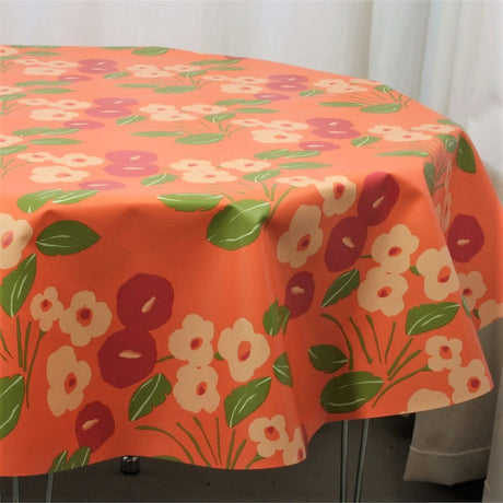 Rund Lola voksduk, Bloom Vivid Coral