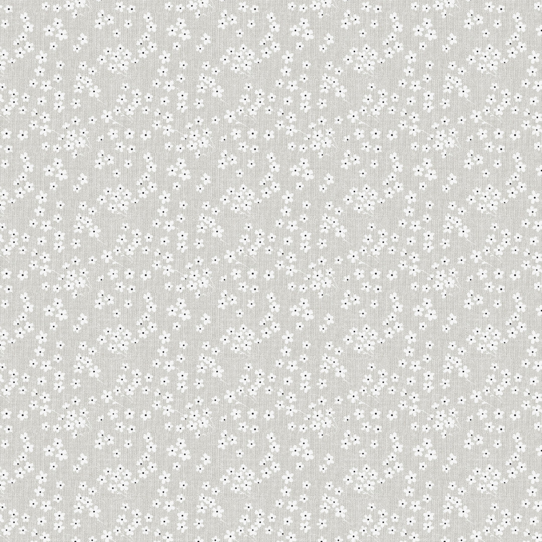 Blossom Mist – voksduk med linlook i grått