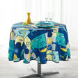 Blue Lagoon Navy Blue Ø 180 cm, rund bordduk med flekkavvisende behandling