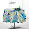 Blue Lagoon White Ø 180 cm, rund bordduk med flekkavvisende behandling