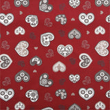 Juleakrylduk i 100 % bomull - Boncoeur Rød - 155 cm bred