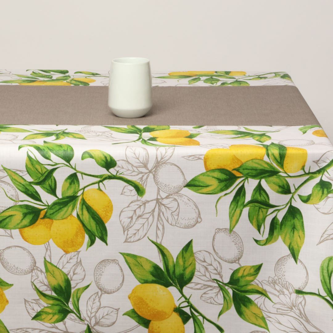 Bordløper, Dali Lys Taupe – Ensfarget akrylbordløper ca. 40 cm bred