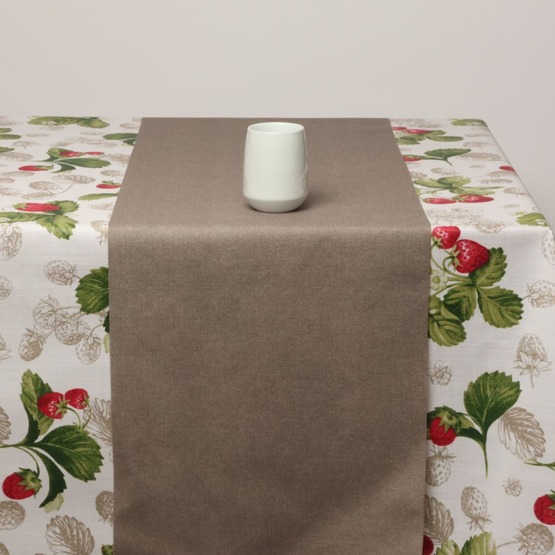 Bordløper, Dali Lys Taupe – Ensfarget akrylbordløper ca. 40 cm bred