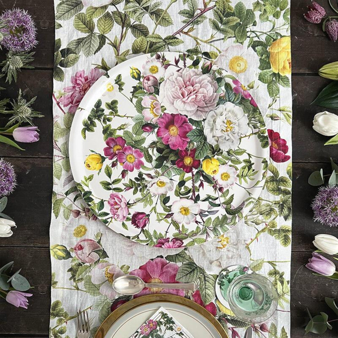 Bordløper i lin Rose Flower Garden – Jim Lyngvild