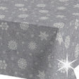Brina Grey Silver – Grå jule-akrylduk med iskrystaller i sølv