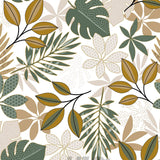 Mønster av Bruinelle Green – Voksduk med bladmønster i grønt og beige