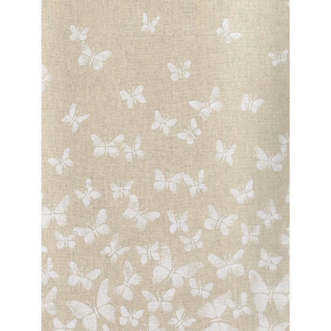 Butterfly – Akrylduk i hørlook med hvite sommerfugler